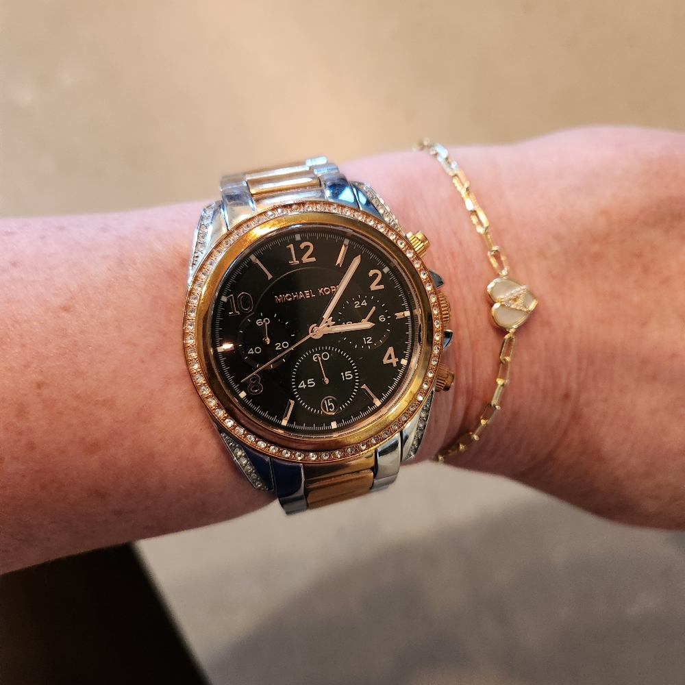 Michael Kors Two-Tone Chronograph Watch / Silver & Rose Gold - Firm Price